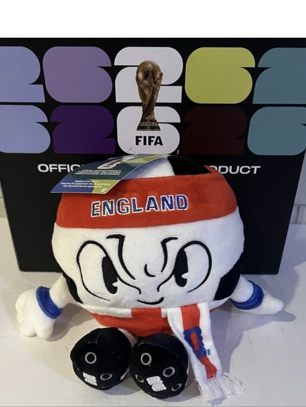 2026 FIFA World Cup 9" Team England Plush Soccer Ball Jazwares NWT